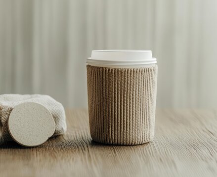 Mobile phone with financial data next to a coffee cup on a wooden table.