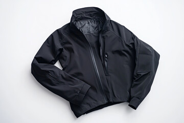 Lightweight travel jacket folded neatly on a white background