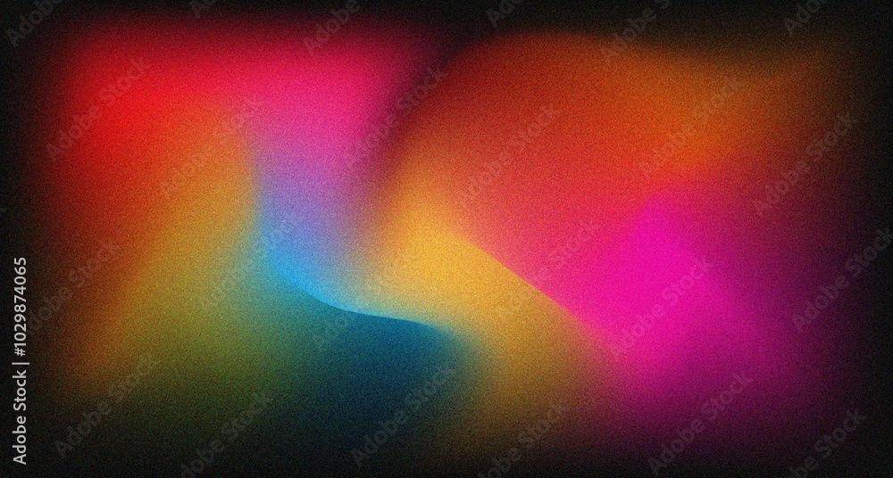Wall mural abstract colorful background with glowing lines on grainy effect for web banner or wall paper