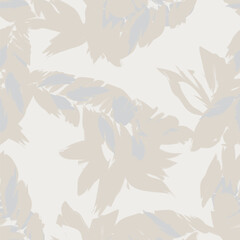 Neutral Colour Abstract Floral Seamless Pattern Design