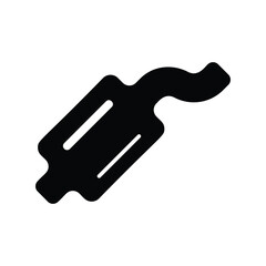 Exhaust Pipe glyph icon with white background vector stock illustration