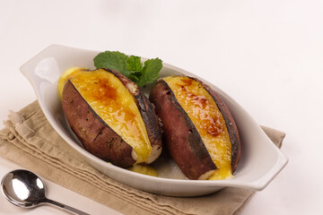 Baked Sweet Potato Creme Brulle or Ubi Panggang Brulee.