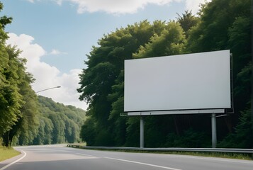 Obraz premium Blank Billboard Beside Country Road