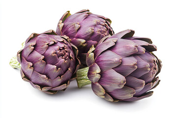 Obraz premium Ripe artichokes isolated on white background