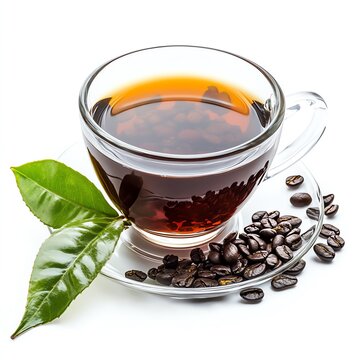 Java tea helps treat kidney stones on white background.