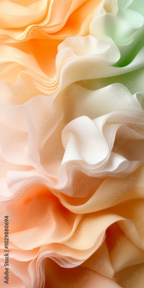 Poster abstract closeup of colorful layered paper textures in soft pastel hues