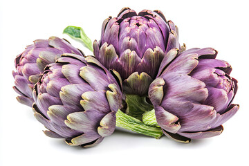 Fototapeta premium Ripe artichokes isolated on white background