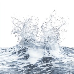 Ocean surf splash on white background
