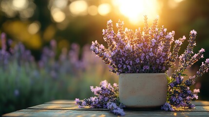 Hello August' is written in purple cursive surrounded by lavender flowers and a soft green backdrop with sunlight.