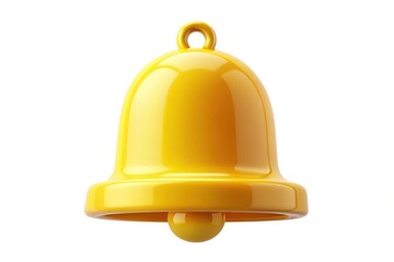 Realistic 3D Yellow Notification Bell Ringing - Vector Illustration for Urban Exploration and Digital Communication Themes