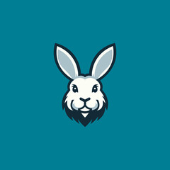Obraz premium Bunny Head Logo Monochrome Style Design