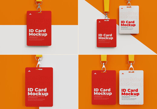 Orang And Grey Pass Card Mockup