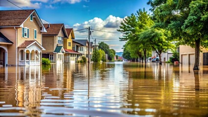 Obraz premium Snapshot of flooded area illustrating transition from hazard to risk