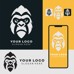 Gorilla Face Logo Designs
