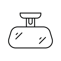 Rearview Mirror line icon with white background vector stock illustration