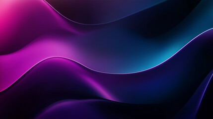 The modern, high-tech background illustration is soft and bold, using gradients of dark purple, blue, and black to create intricate, dynamic waves.
