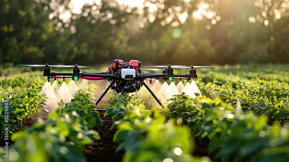 Poster an autonomous sprayer applying herbicides selectively to crops, using camera and sensor data to targ