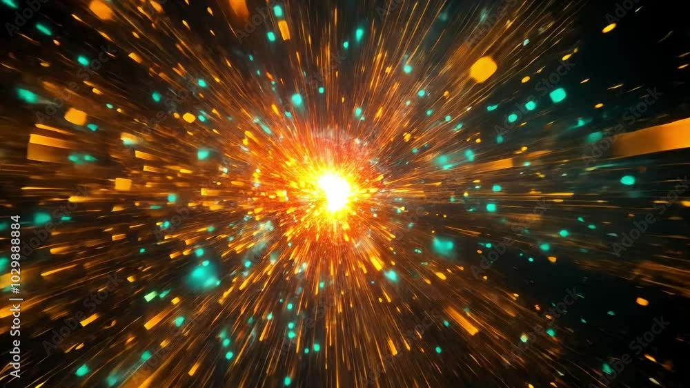 Poster a mesmerizing burst of light and energy explodes outwards, creating a breathtaking spectacle of colo