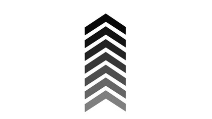 Neon down direction arrow icon animation on black background.Sign Arrows Animation