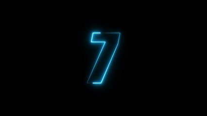  Neon countdown timer number illustration.