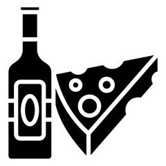 Wine And Cheese Icon Element For Design