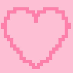 Pixelated Pink Heart Design on Soft Pink Background