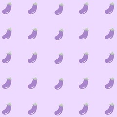 Purple Eggplant Pattern on Light Lavender Background