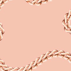 Stylized Chain Border Design on Peach Background