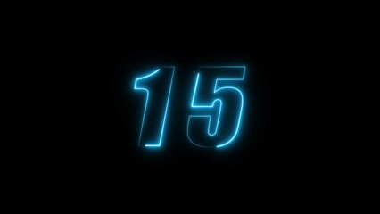  Neon countdown timer number illustration.