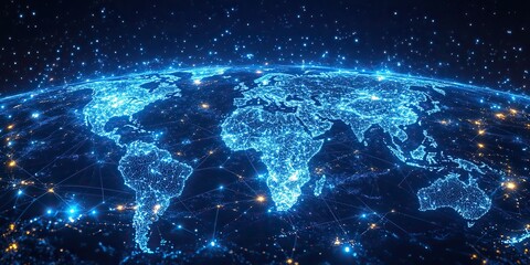Various global network connections facilitating communication and data exchange worldwide.