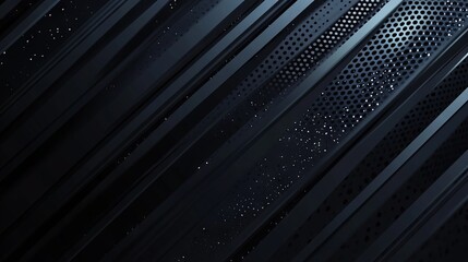 Dynamic abstract vector background in dark deep black with diagonal lines for modern design,...