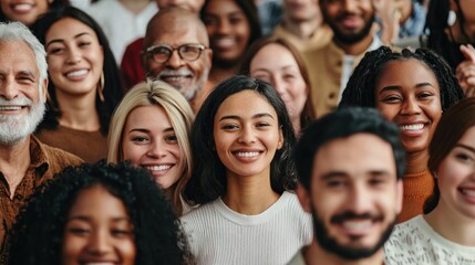 A diverse group of people gathered for a community celebration.