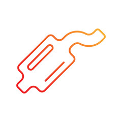 Exhaust Pipe gradient icon with white background vector stock illustration