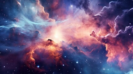 Naklejka premium Cosmic Nebula: A Tapestry of Stars and Gas
