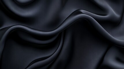 Fototapeta premium Elegant black luxury fabric background with copy space for premium designs and sophisticated visuals