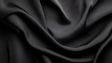 Obraz premium Elegant black luxury fabric background with copy space for premium designs and sophisticated visuals