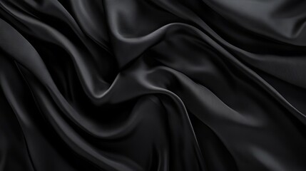 Fototapeta premium Elegant black luxury fabric background with copy space for premium designs and sophisticated visuals