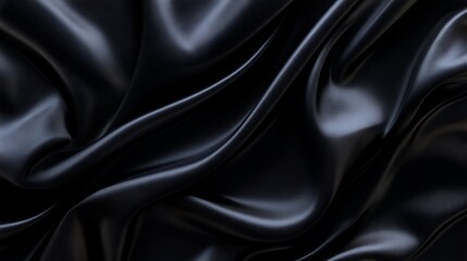 Obraz premium Elegant black luxury fabric background with copy space for premium designs and sophisticated visuals