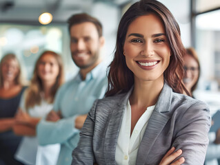 portrait of a smiling business team