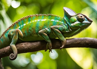 A chameleon changing its colors embodies adaptability and transformation, illustrating the concept of camouflage.