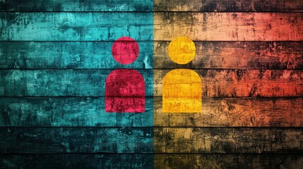 An equation symbolizing gender equality in a modern infographic.