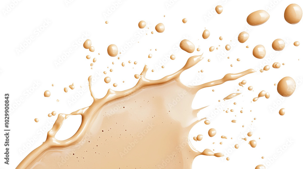 Poster creamy smooth liquid splashing in a beautiful tan color for dynamic visual effects