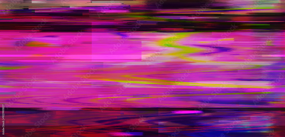 Poster digital glitch or a distorted video signal, with sharp angles and jagged lines. abstract composition