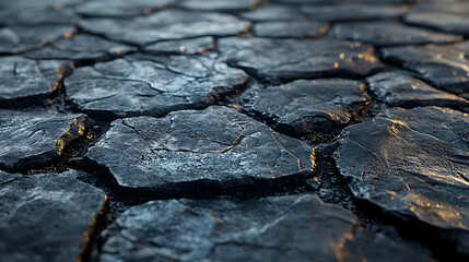 Dark Cracked Stone Texture 3D Render
