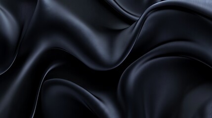 Fototapeta premium Smooth elegant black satin texture as abstract background for luxurious design projects