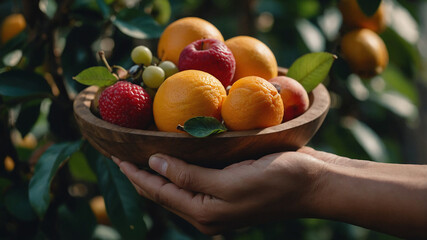 Mixed fresh fruit basket