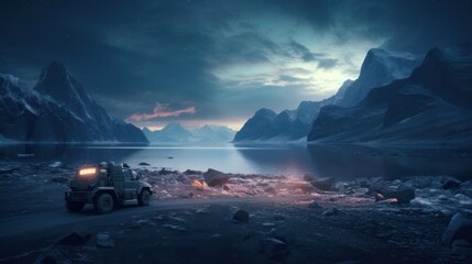 Off-Road Adventure in a Mountainous Landscape