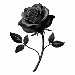 black and white rose