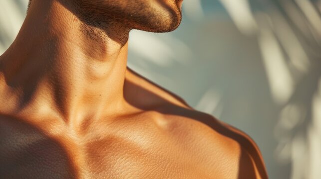 Close Up Of Man's Neck And Shoulder