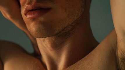 Naklejka premium Close-up Portrait of a Man's Face